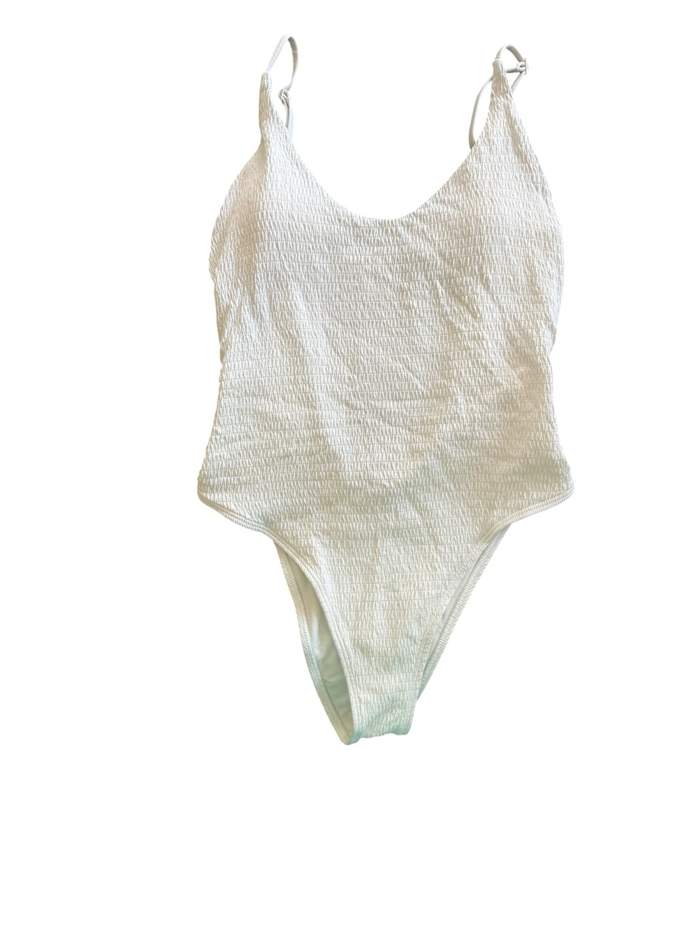 aerie White Textured One-Piece Swimsuit - Picture 1 of 5